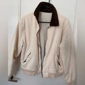 Brandy Melville cream corduroy bomber jacket